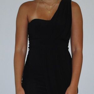 Symphony Black Off the Shoulder Mini Dress